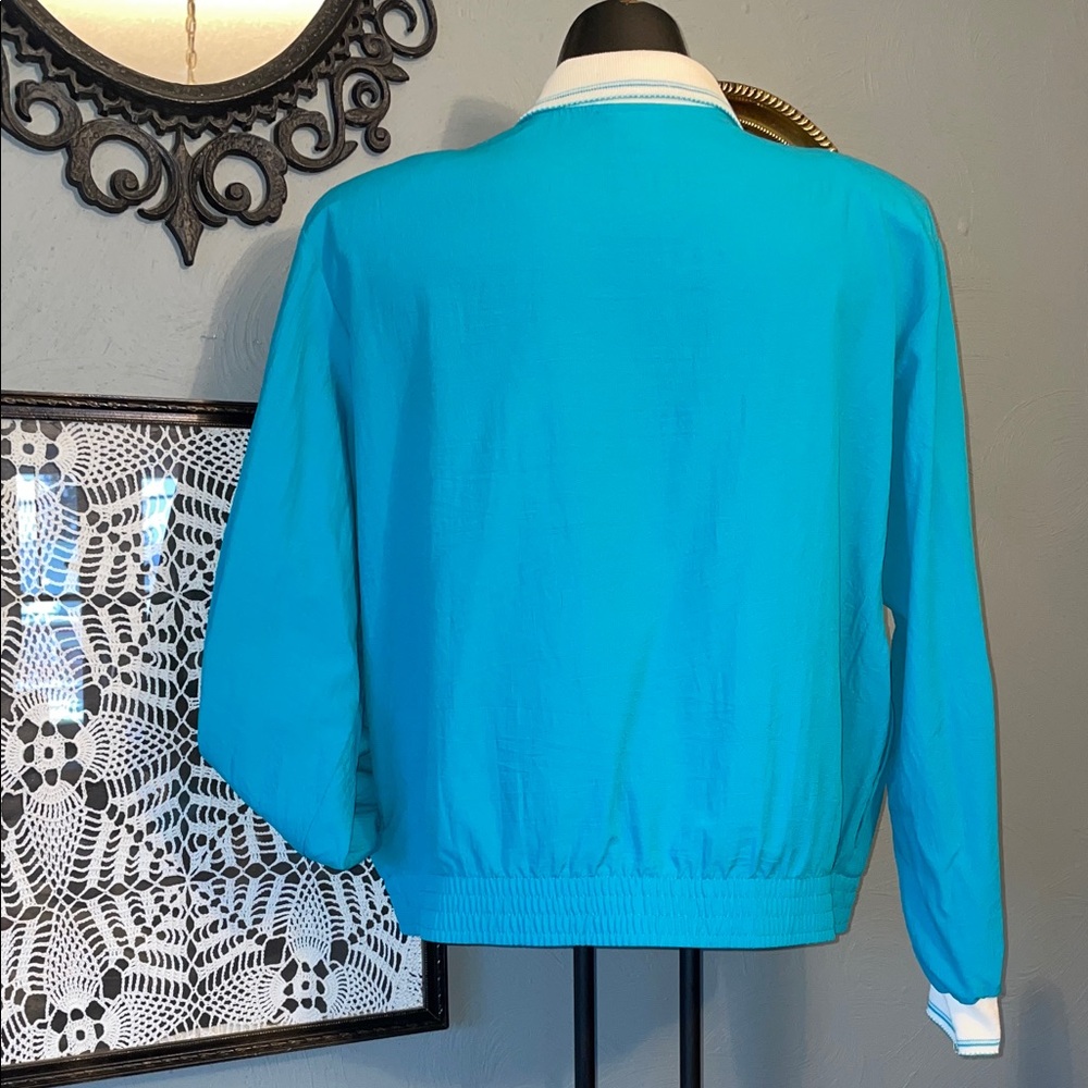 Tag Turquoise Floral Zip-Up Bomber Jacket - Picture 3 of 5